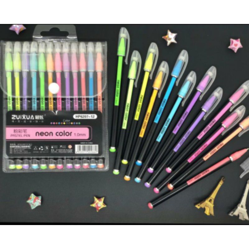 pen gel warna warni NEON/color pen/gel pen color/pen NEON-2