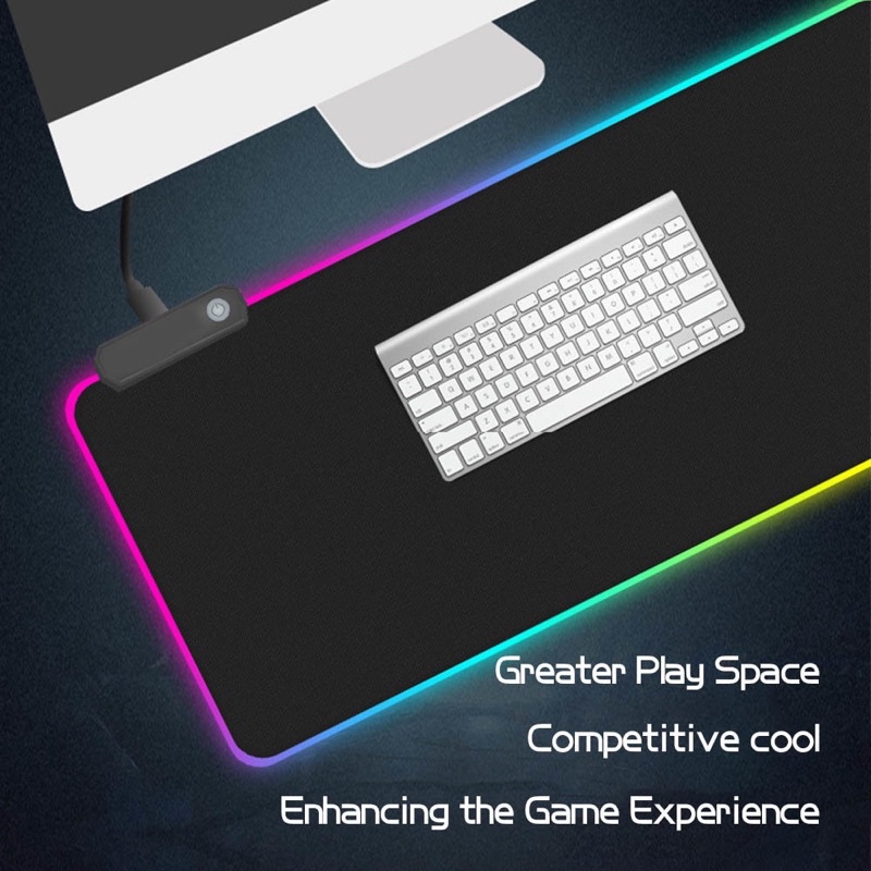 Gaming Mouse Pad Glowing RGB LED High Precision 300 x 780 x 4 mm - Black