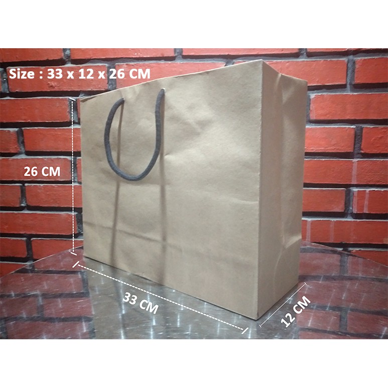 

Paperbag Tali kur -Lancape /Shopping Bag/Tas Kertas Polos - 33x12x26-lancape