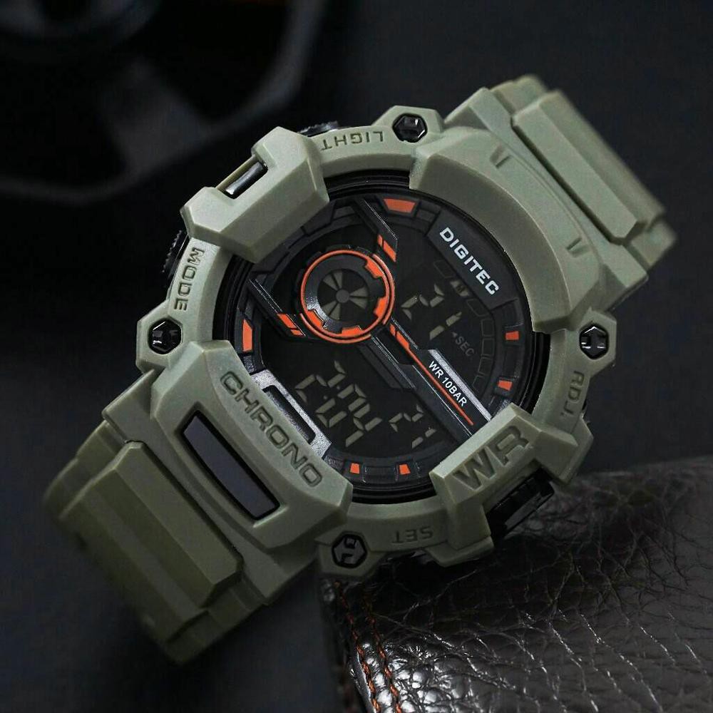 Jam Tangan Pria Digitec 3084 Green Army Original Limited