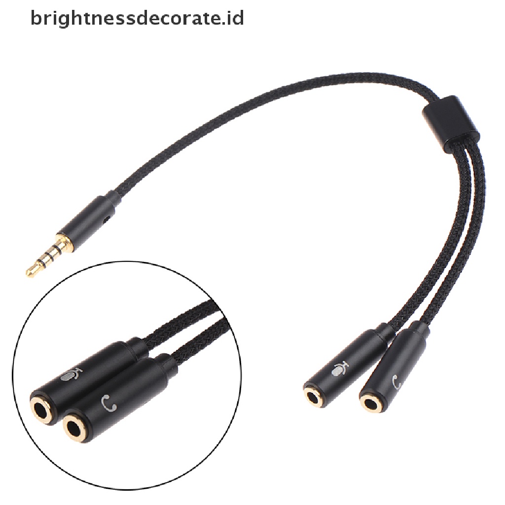 (Birth) Adaptor Splitter Jack Audio 3.5mm 1 Male Ke 2 Female Bentuk Y (Id)