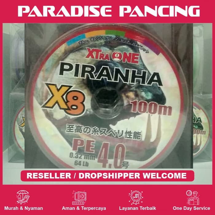 PE Braid Xtra One Piranha X8 PE4 100m