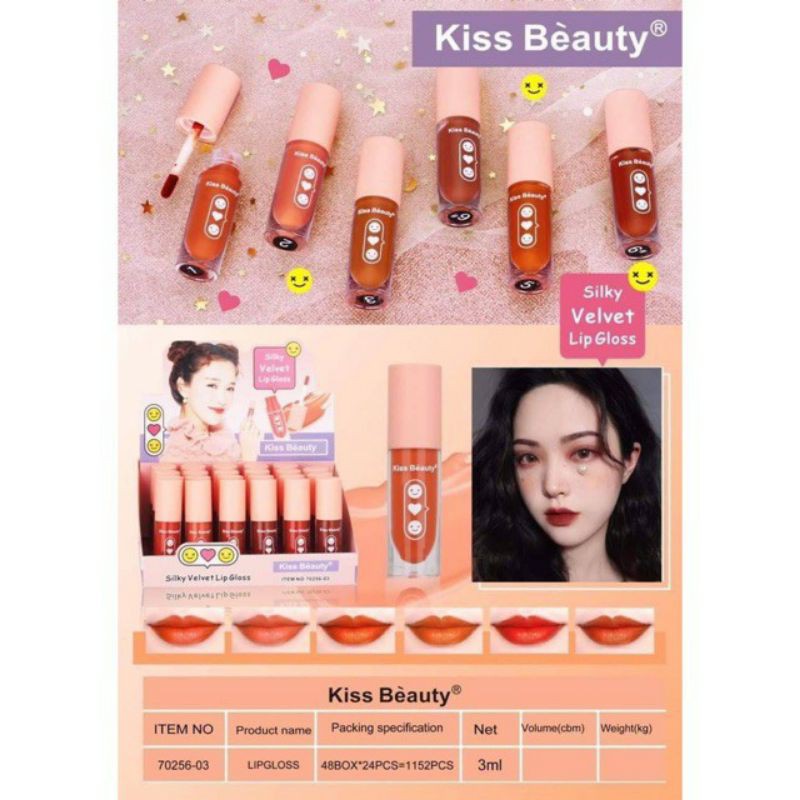 PROMO PER6PCS!!!LIP GLOSS MATTE SILKY KISS BEAUTY 70256