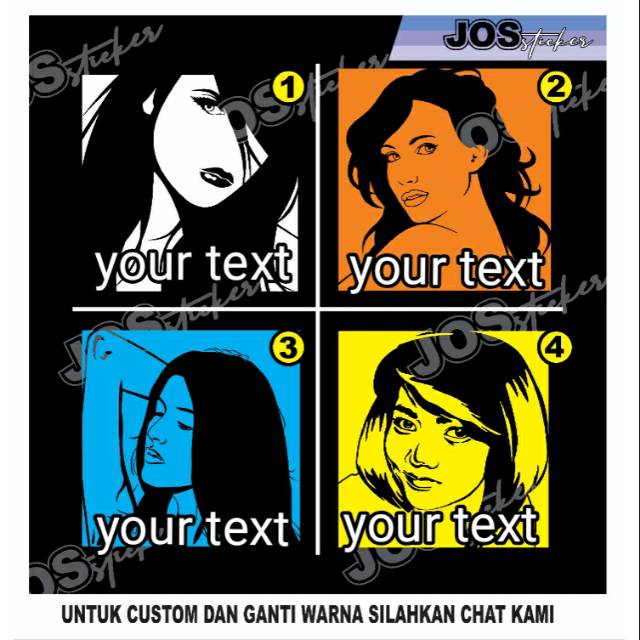 

STICKER CUTTING GAMBAR WANITA +KATA KATA