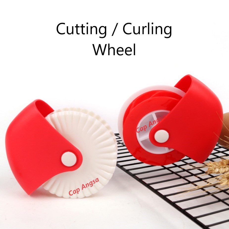 CETAKAN PASTEL CETAKAN PIE CURLING CUTTING WHEEL PASTRY ROLLER CUTTER COOKIES CUTTER PLASTIK POTONG