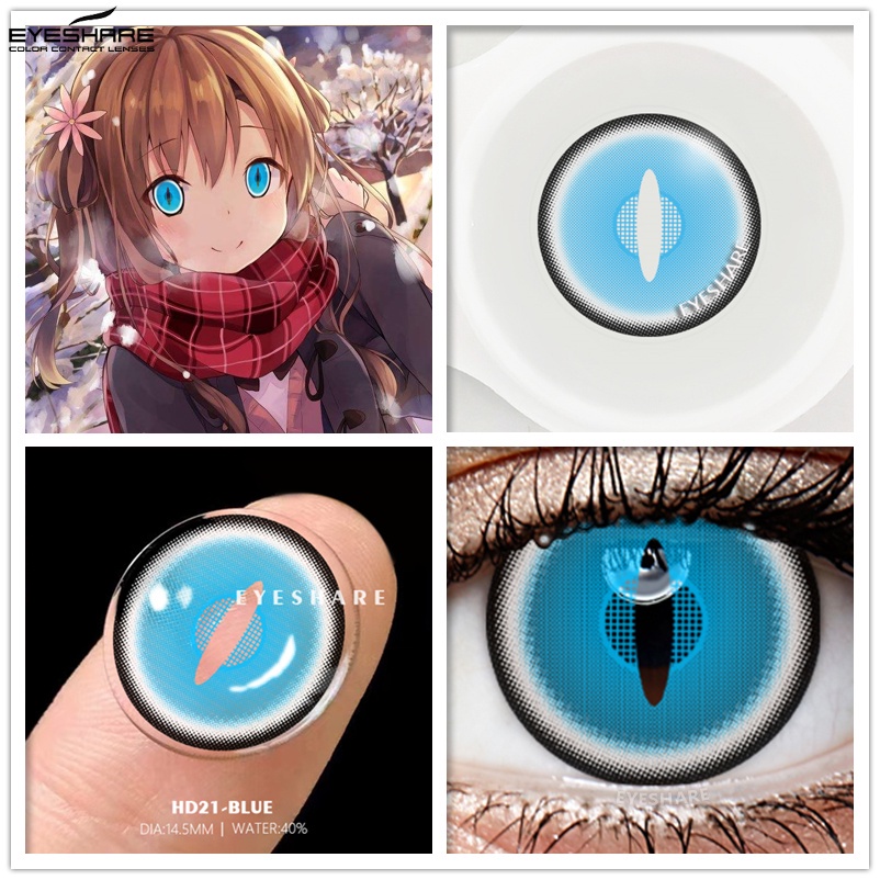 soflen model terbaru 2023 Softlens EYESHARE 14.5mm NORMAL Softlens Anime Fashion Kartun Naruto Shizuku Halloween Import Premium Big Eyes/Karnaval Soflens Crazy Kosplay - Gratis Lenscase