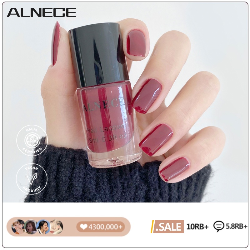 ALNECE 40 warna Bisa Di Kupas Kutek Halal Muslimah Kutek Peel Off Bisa Untuk Sholat Cat Kuku 8ml