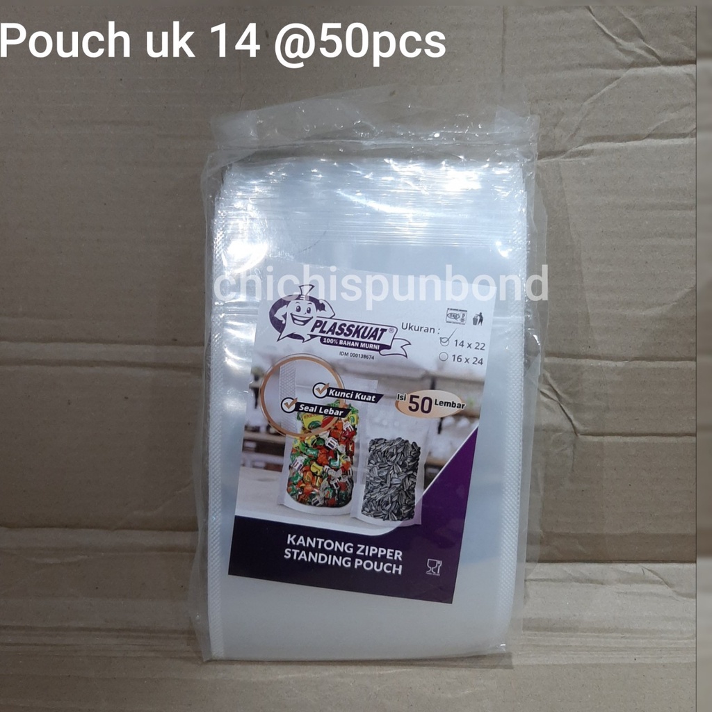 Standing Pouch 14 x 22 cm Kemasan Plastik klip Plastik Zipper