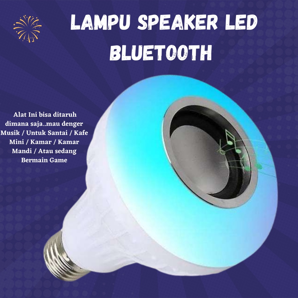 TERLARIS!! Bohlam LED RGB 7 Warna Lampu Speaker Bluetooth Remote Control