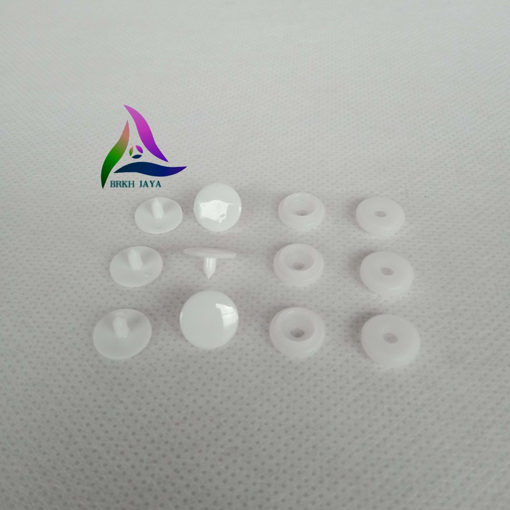 KANCING CETET PLASTIK DIAMETER 10 MM PUTIH