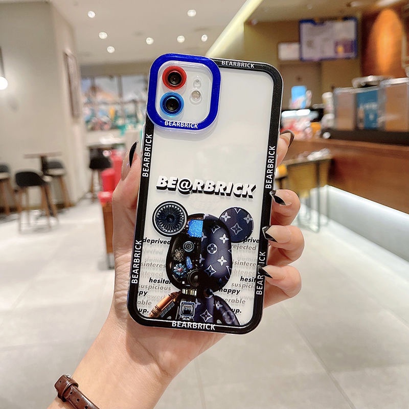 Soft Case Silikon Motif Robot Beruang Untuk IPhone 12 13 11 Pro Max X Xs Max Xr Jqbl