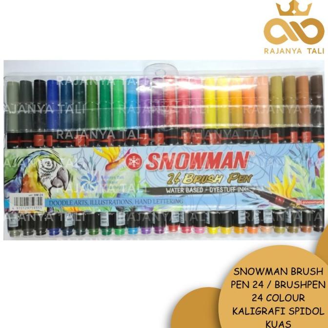 

(BISA COD) SNOWMAN BRUSH PEN 24 / BRUSHPEN 24 COLOUR KALIGRAFI SPIDOL KUAS LIMITED EDITION Kode 1058