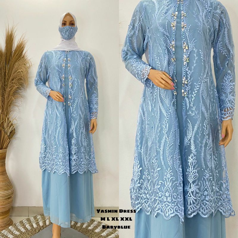 YASMIN DREES JN // GAMIS PESTA MEWAH // KEBAYA GAMIS MODERN // KEBAYA TERBARU // KEBAYA MODERN // DRESS KONDANGAN