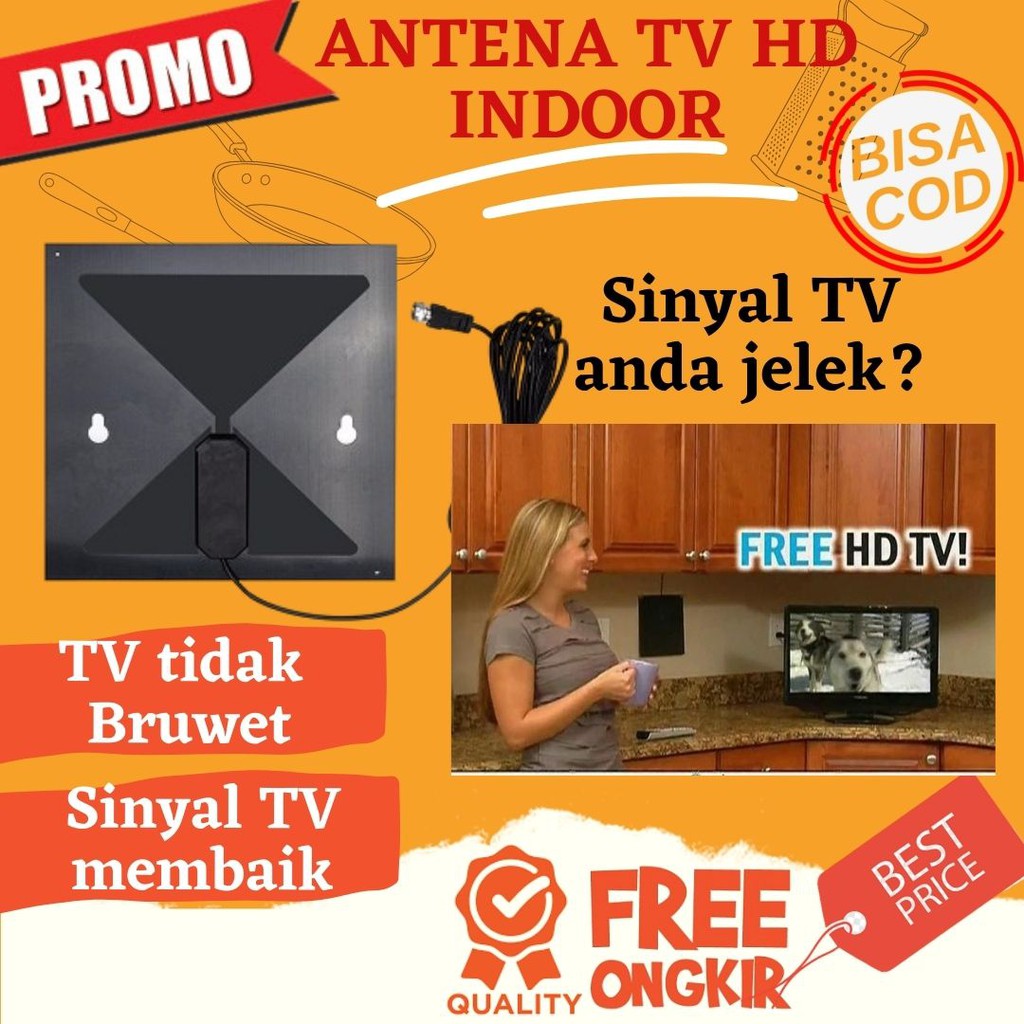 Antena TV HD Clear Tv x - 71 HDTV Digital Indoor Antena TV indoor Dalam rumah Model Kotak