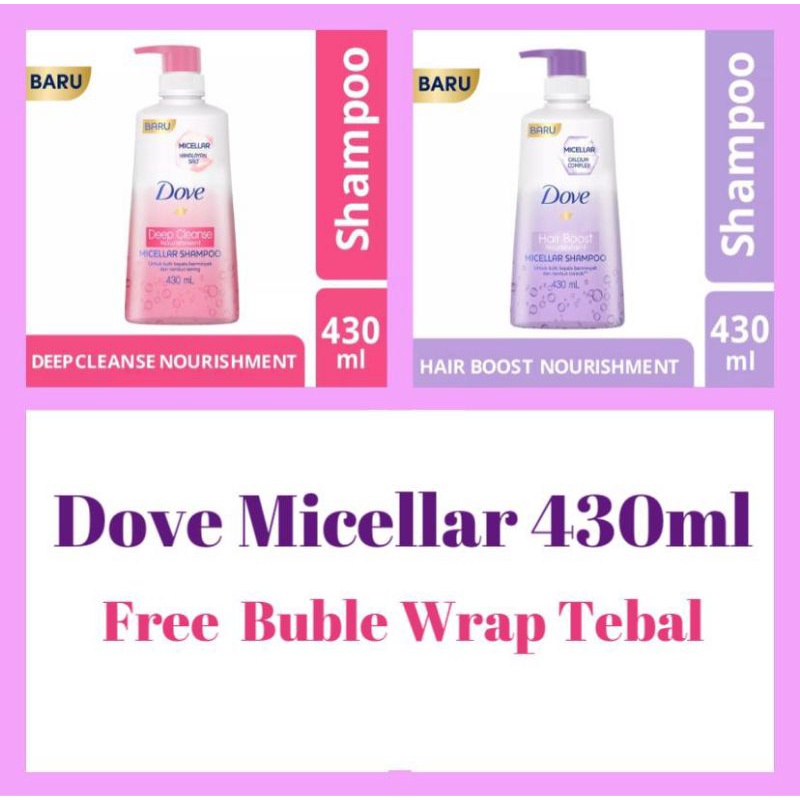 Jual Dove Micellar Shampoo 430ml / Deep Cleanse Nourishment / Hair