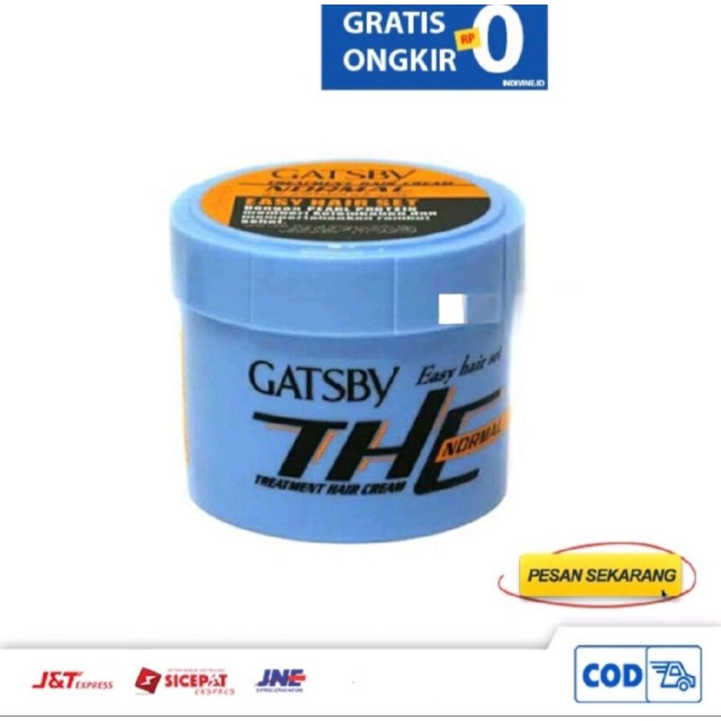 Gatsby THC Treatment Hair Cream Normal Minyak Rambut 28 70 125 250gr Biru