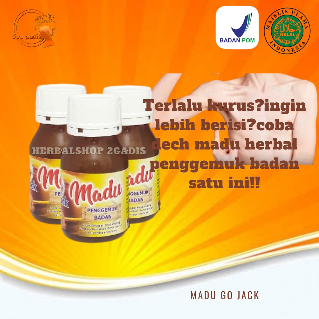 

Minuman sirup madu suplemen herbal penggemuk penambah berat Badan berisi Go jack kemasan 350g