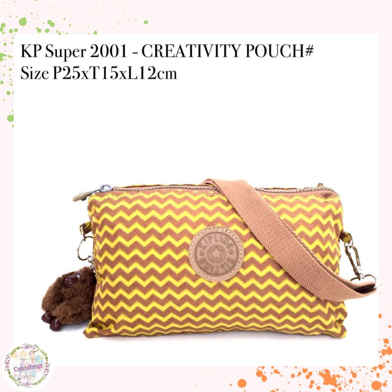 Tas selempang wanita kipling super 2001 creativity pouch import