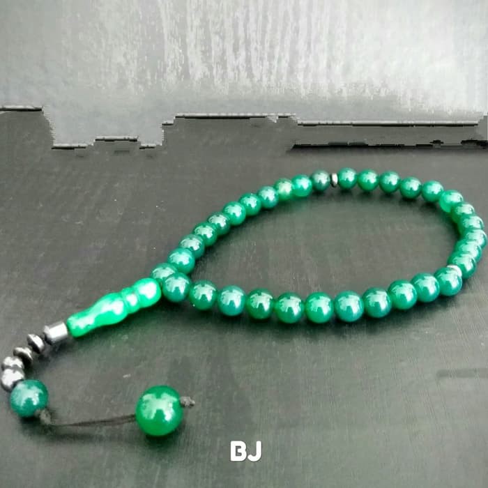 Tasbih Batu Agate Chalcedony Anggur Ijo