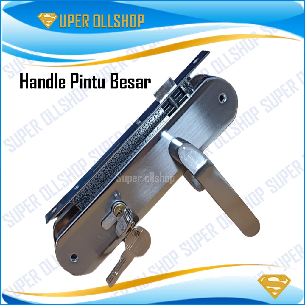 Handle Kunci Pintu Rumah BESAR Gagang Bulat Silinder Kumplit Set 25 cm l Gagang Handle Pintu Rumah Babet