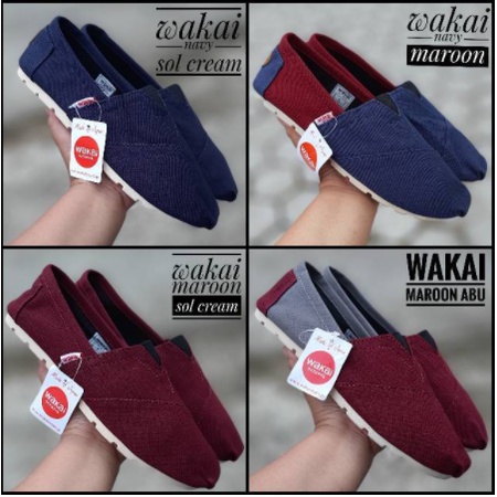 COD!! Sepatu Selop Pira Casual Slip On Wakai Murah Santai Fashion Pria Wanita Termurah