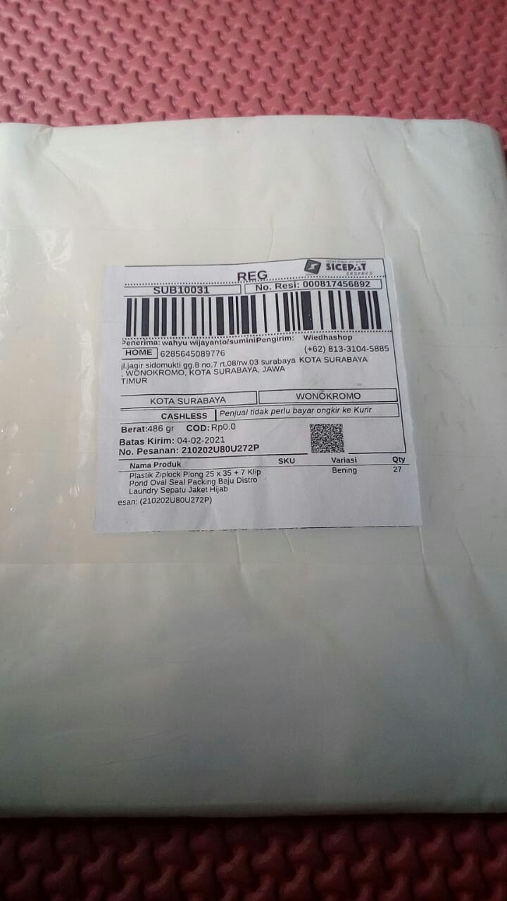 Plastik Ziplock Plong 25 X 35 + 7 Klip Pond Oval Seal Packing Baju Distro Laundry Sepatu Jaket Hijab