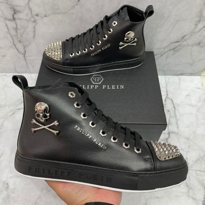 sepatu philipp_plein 4517-1 pria sepatu lv vip sneaker cowok hitam