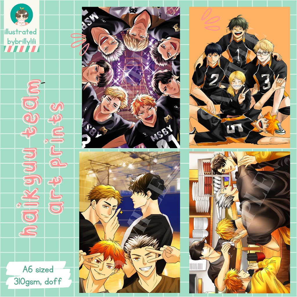 

Haikyuu Team Series Art Prints / Postcard / MSBY Black Jackal (by brillylili)