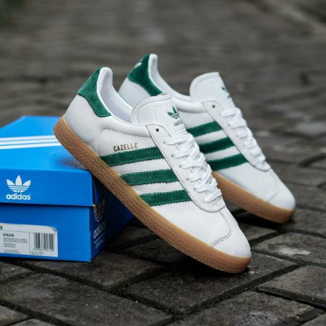 Adidas Gazelle Vintage White Green 100% Original