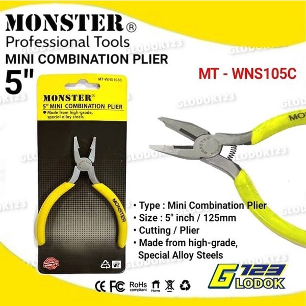 Tang Potong Kombinasi Kupas Kabel Kawat Listrik Mini Combination Plier