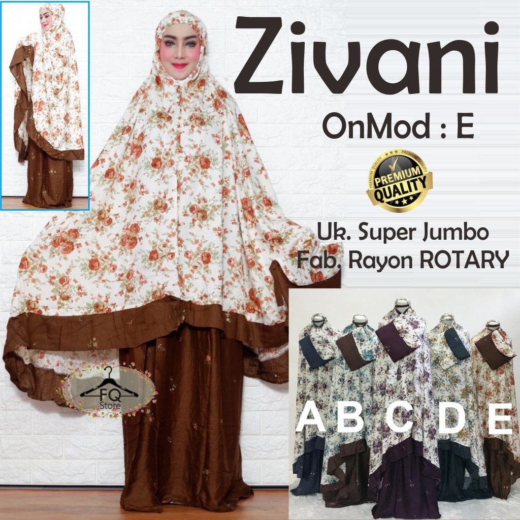 MUKENA ZIVANI - RAYON PREMIUM ROTARY SUPER JUMBO MOM BUNDA MUSLIMAH WANITA PEREMPUAN CEWEK DEWASA