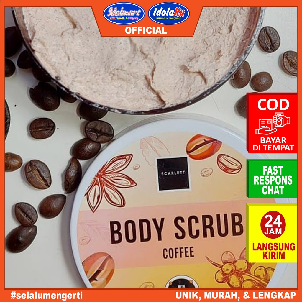 IDOLAKU Scarlett Whitening Body Scrub Coffee 250ml / Lulur Pemutih Kulit