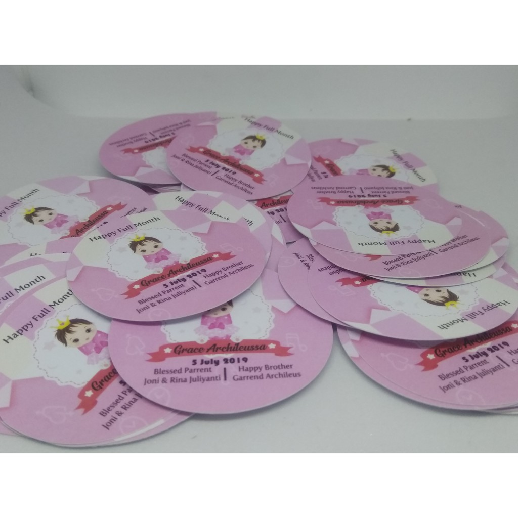 

Kartu/Label Saouvenir Bulat 5 cm