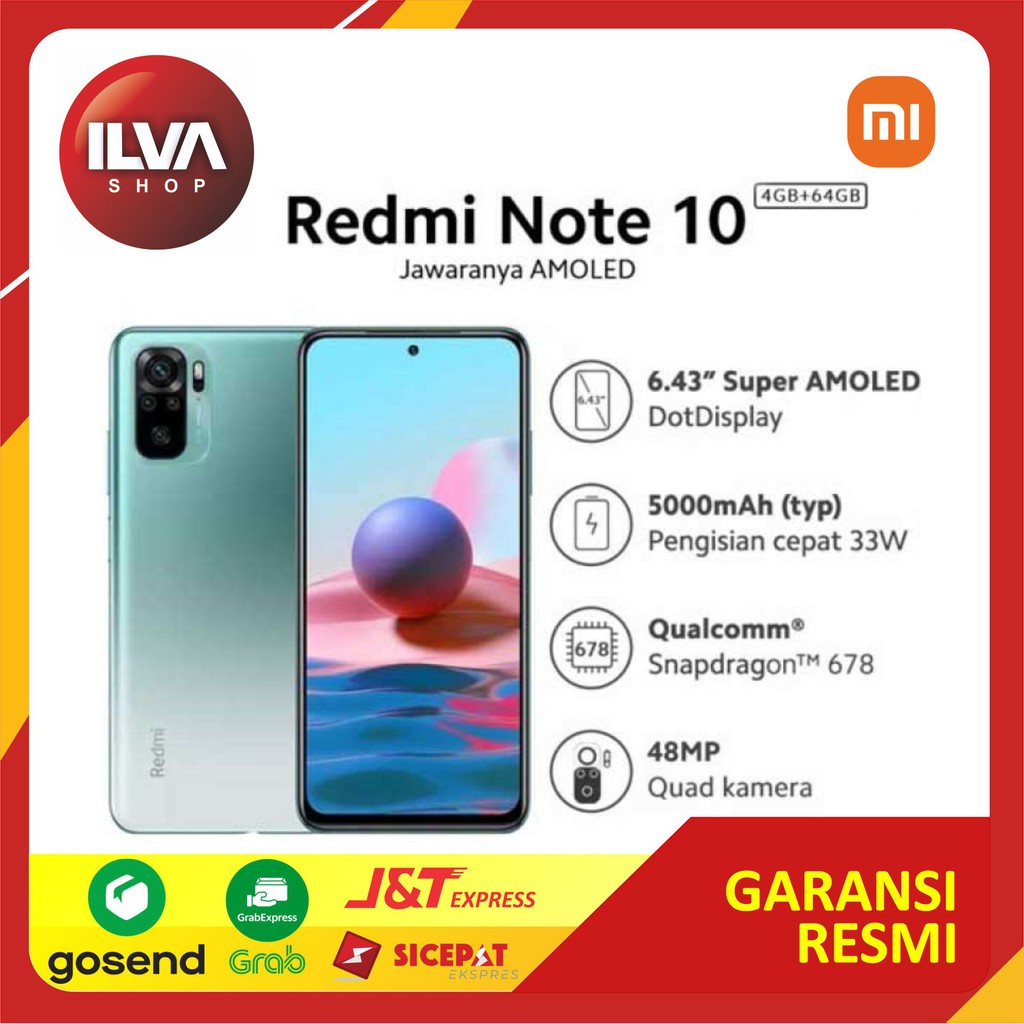 Xiaomi Redmi Note 10 4Gb/64GB Baru No Repack
