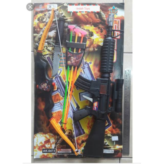 Pistol Besar Murah AK47 + Panah + pisau ( KOMPLIT )