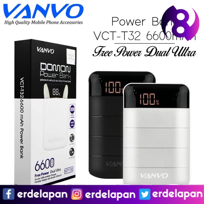 Power Bank Vanvo VCT-T32 6600mAh