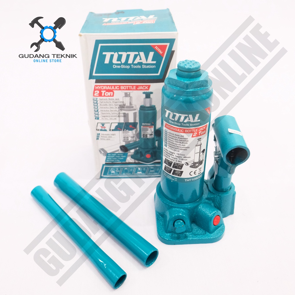 Dongkrak Botol 2 Ton TOTAL THT109022 / Hydraulic Jack 2T TOTAL - Dongkrak Hidrolik THT 109022