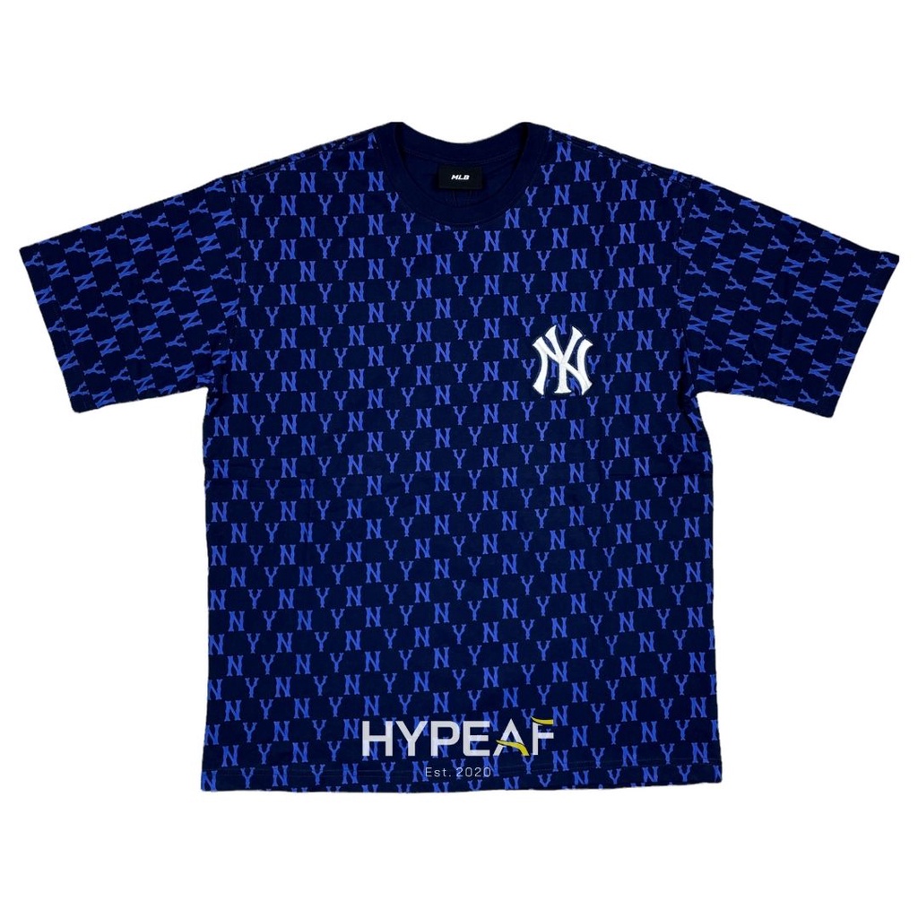 MLB New York Yankees Navy Tee - Basic Monogram All-Over