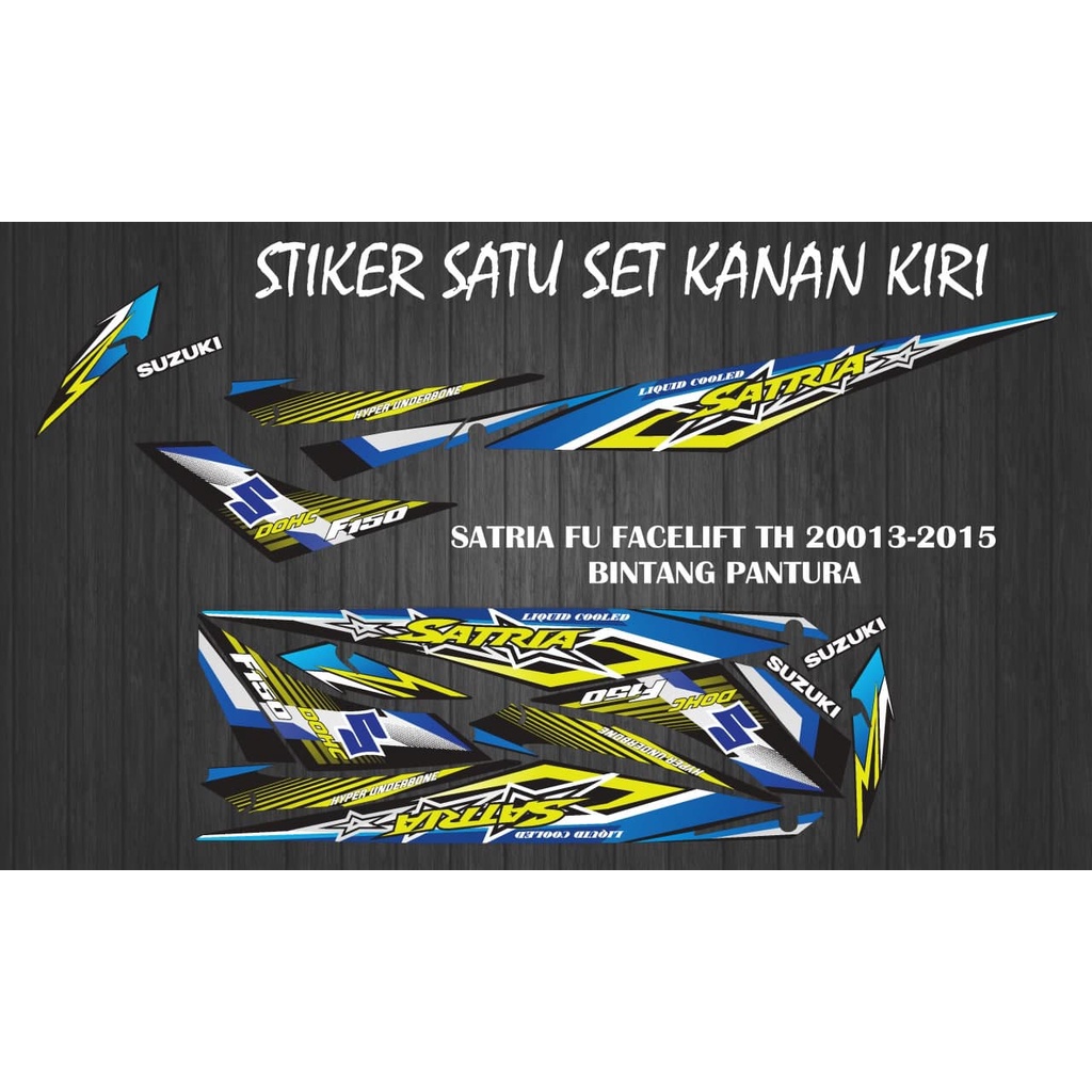 STIKER STRIPING VARIASI SUZUKI SATRIA FU FACELIFT GRAFIS BINTANG