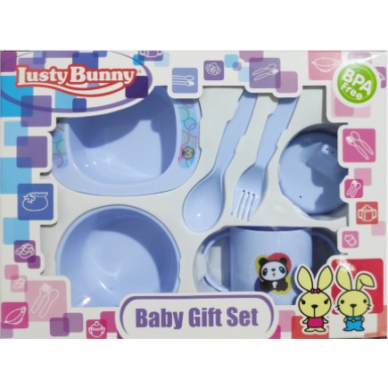 TEMPAT MAKAN BAYI FEEDING SET 5IN1 LUSTY BUNNY ALAT PERALATAN MAKAN BAYI SET LUSTYBUNNY - 1419 LB1383 LB1363