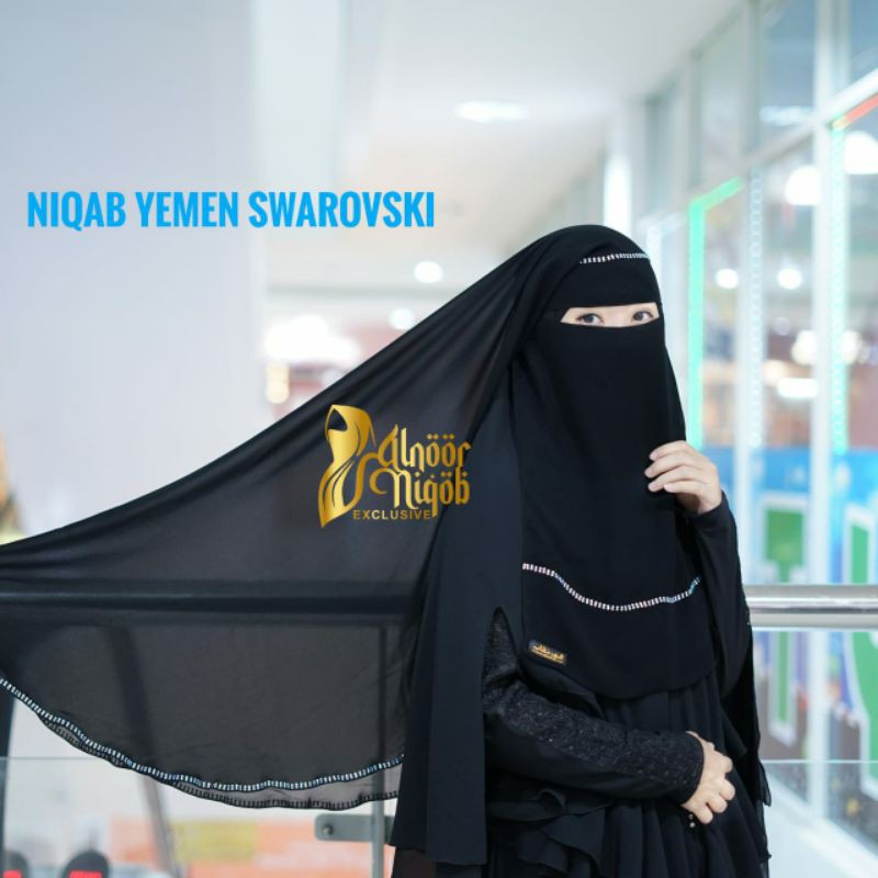 YAMAN SWAROVSKI Niqab bandana cadar sifon niqob cadar bandana nikop terbaru cadar temboro