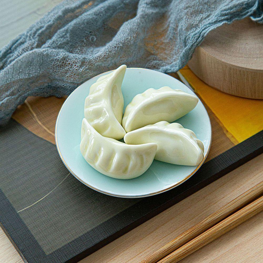 【 ELEGANT 】 Tempat Sumpit Kreatif Keramik Bentuk Pangsit Dapur Dekorasi Rumah Peralatan Makan Hotel Peralatan Makan Rak Peralatan Makan