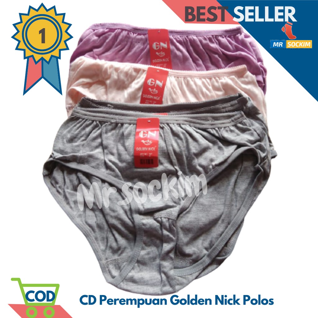 Celana dalam Golden Nick Wanita Katun Polos 3 Pcs