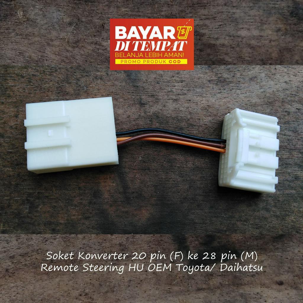 Konverter Soket Remote Steer Remot Stir Toyota Daihatsu 20 pin ke 28 pin