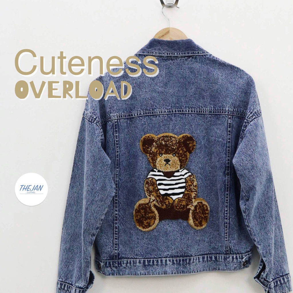 (ORIGINAL) Oversize brownbear jacket jeans wanita by Genijeans