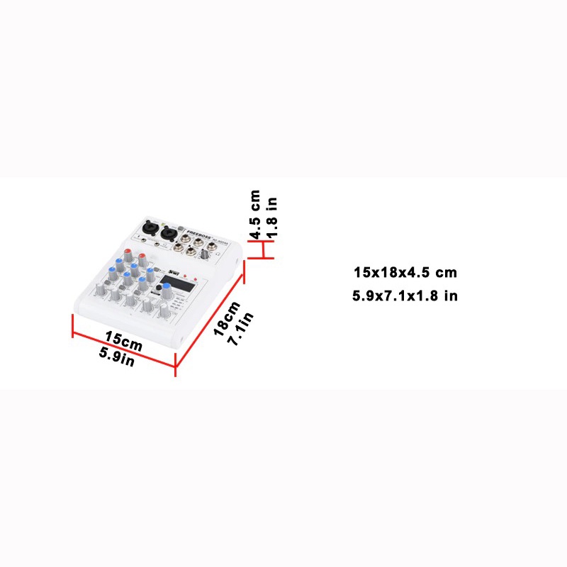 Mixer Record 4 Channel FREEBOSS Bluetooth 88 DSP Effect 4 Channel - AG-AS04A - White