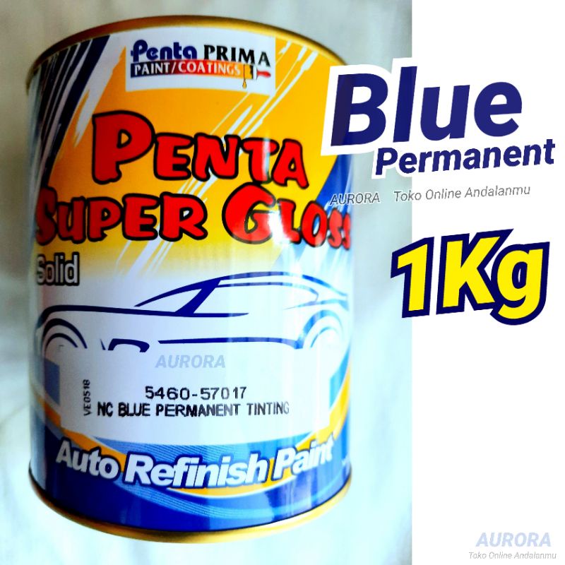 Cat Biru Tua Pekat 1Kilo Penta Super Gloss Blue Permanent Tinting 1Kg 1Liter