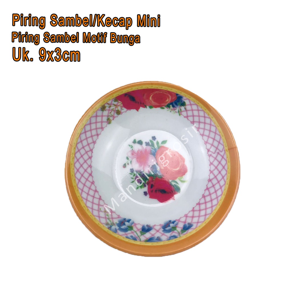 Piring * Mini * Motif Bunga * Melamin * Ware