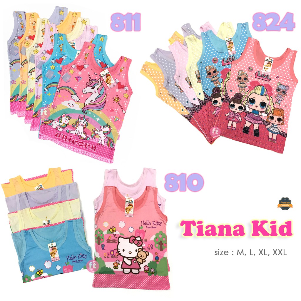 TIANA KIDS | Tanktop Anak / Atasan Anak / Singlet Anak Karakter