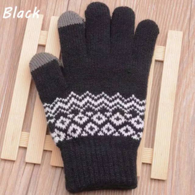 Sarung Tangan Rajut Musim Dingin Touchscreen Winter Gloves Pria Wanita